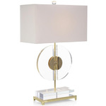 Half Moon Table Lamp - Polished Brass / Off White