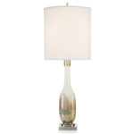 Handblown Golden Table Lamp - Gold Leaf / White