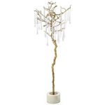Hanging Teardrop Floor Lamp - Antique Brass