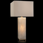 Illuminated Calcite Table Lamp - Alabaster / White
