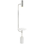 Illuminated Floor Lamp with Table - Polished Nickel