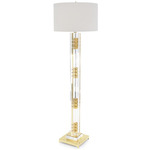 Industrial Floor Lamp - Polished Brass / Off White