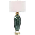 Jeweled Collar Table Lamp - Green / White