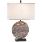 Layered Stone Disc Table Lamp - Bronze / White