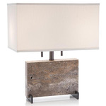 Layered Stone Table Lamp - Bronze / White