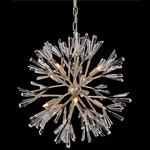 Luna Wand Chandelier - Antique Silver / Crystal