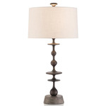 Matte Black Baluster Table Lamp - Matte Black / White