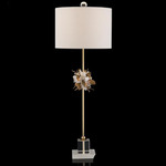 Organic Stone Buffet Lamp - Gold / Off White