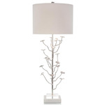 Organically Grown Table Lamp - Nickel / Off White