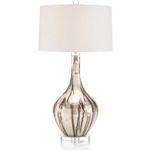 Painted Glass Table Lamp - Cream / Coffee / Off White