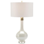 Pearlized Urn Table Lamp - White