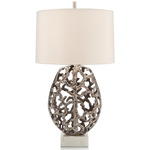 Primordial Table Lamp - White Marble / Off White