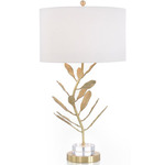 Pulmeria Table Lamp - Brass / White