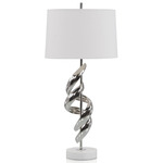 Ribbon Table Lamp - Polished Nickel / Off White