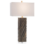 Sculpted Waves Table Lamp - Brass / Off White