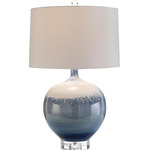 Sea and Surf Porcelain Table Lamp - Blue / Off White