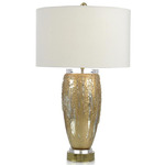 Silver and Gold Glass Table Lamp - Gold / Off White