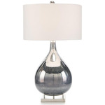 Smoky Blue Table Lamp - Off White