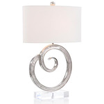 Spiral Nickel Table Lamp - Nickel / White