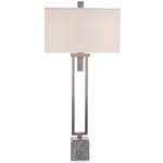 Stately Table Lamp - Brushed Nickel / Off White