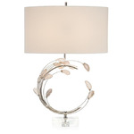 Swirling Agates Table Lamp - Nickel / White