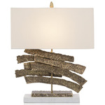 Swoosh Table Lamp - Antique Brass / Oat