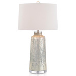 Teal and Gold Wash Table Lamp - Gold / Off White