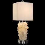 Tiered Calcite Table Lamp - White / Off White