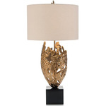 Vessel Table Lamp - Bronze / Oat