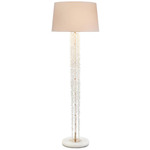 Waterfall Floor Lamp - Antique Silver / White