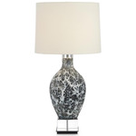Webs Of Charcoal White Glass Table Lamp - Charcoal / White