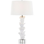 White Sculptural Table Lamp - White / White