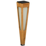 Lanai Outdoor Solar Torch Light - Teak / Frosted