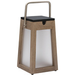 Tecka Solar Outdoor LED Lantern - Weathered Teak / Frosted