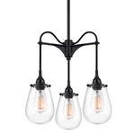 Chelsea Chandelier - Satin Black / Clear