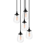 Chelsea Multi Light Pendant - Satin Black / Clear