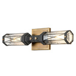 Abbey Double Wall Sconce - Antique Brass / Matte Black