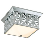 Alpha Ceiling Flush Light - Polished Chrome / Opal