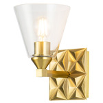 Alpha Wall Sconce - Aged Brass / Clear