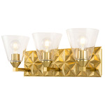 Alpha Bathroom Vanity Light - Aged Brass / Clear