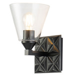 Alpha Wall Sconce - Matte Black / Clear