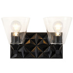 Alpha Bathroom Vanity Light - Matte Black / Clear