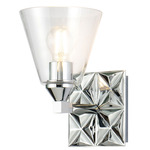 Alpha Wall Sconce - Polished Chrome / Clear