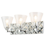 Alpha Bathroom Vanity Light - Polished Chrome / Clear