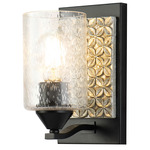 Arcadia Wall Sconce - Matte Black/ Antique Silver / Clear