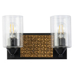 Arcadia Bathroom Vanity Light - Matte Black / Gold Leaf