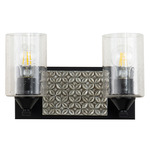 Arcadia Bathroom Vanity Light - Matte Black / Silver Leaf