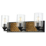 Arcadia Bathroom Vanity Light - Matte Black / Gold Leaf
