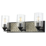 Arcadia Bathroom Vanity Light - Matte Black / Silver Leaf