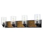 Arcadia Bathroom Vanity Light - Matte Black / Gold Leaf